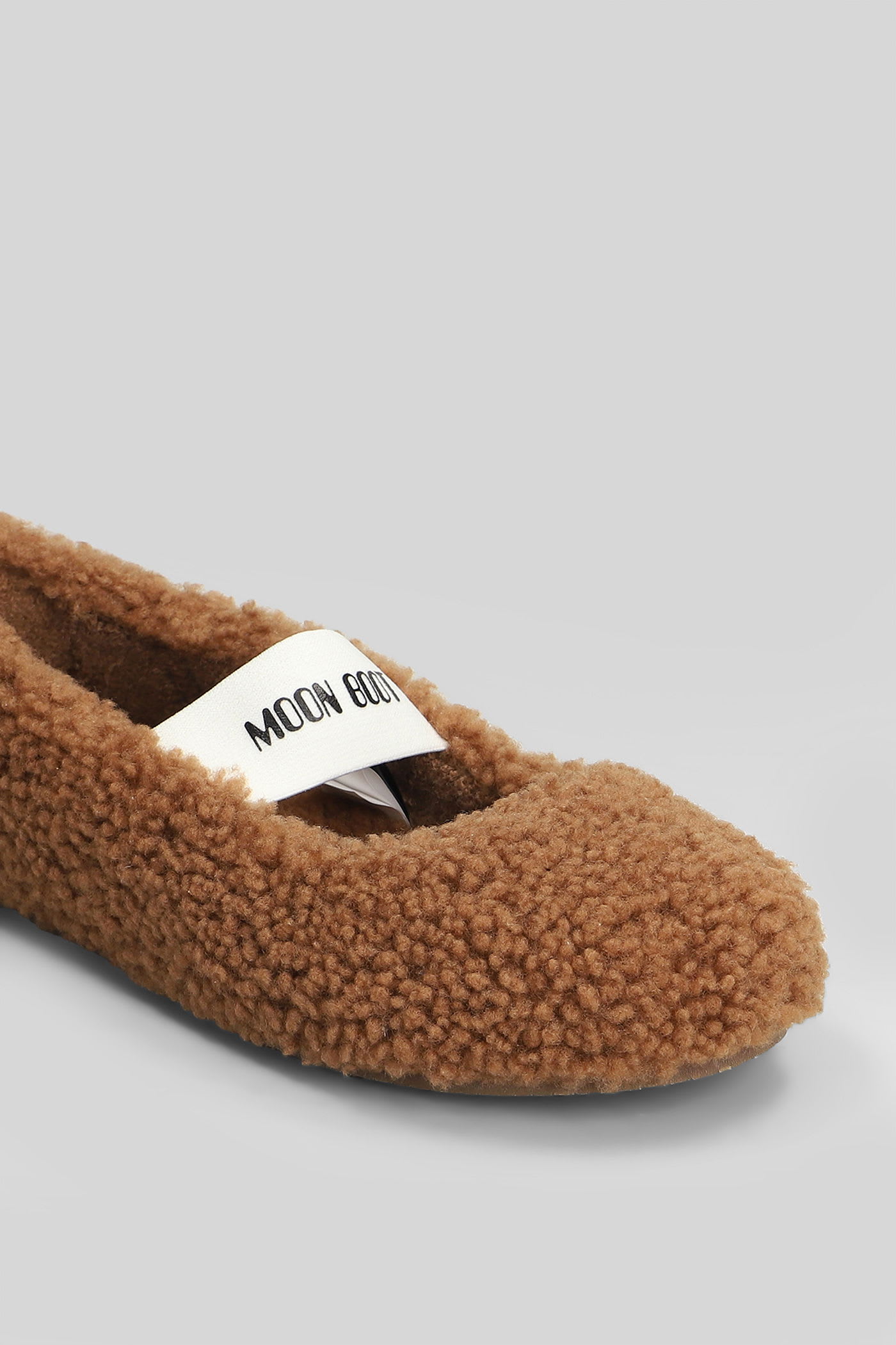 Moon Boot Mb Shearling Ballet Flats In Brown Shearling In Brown