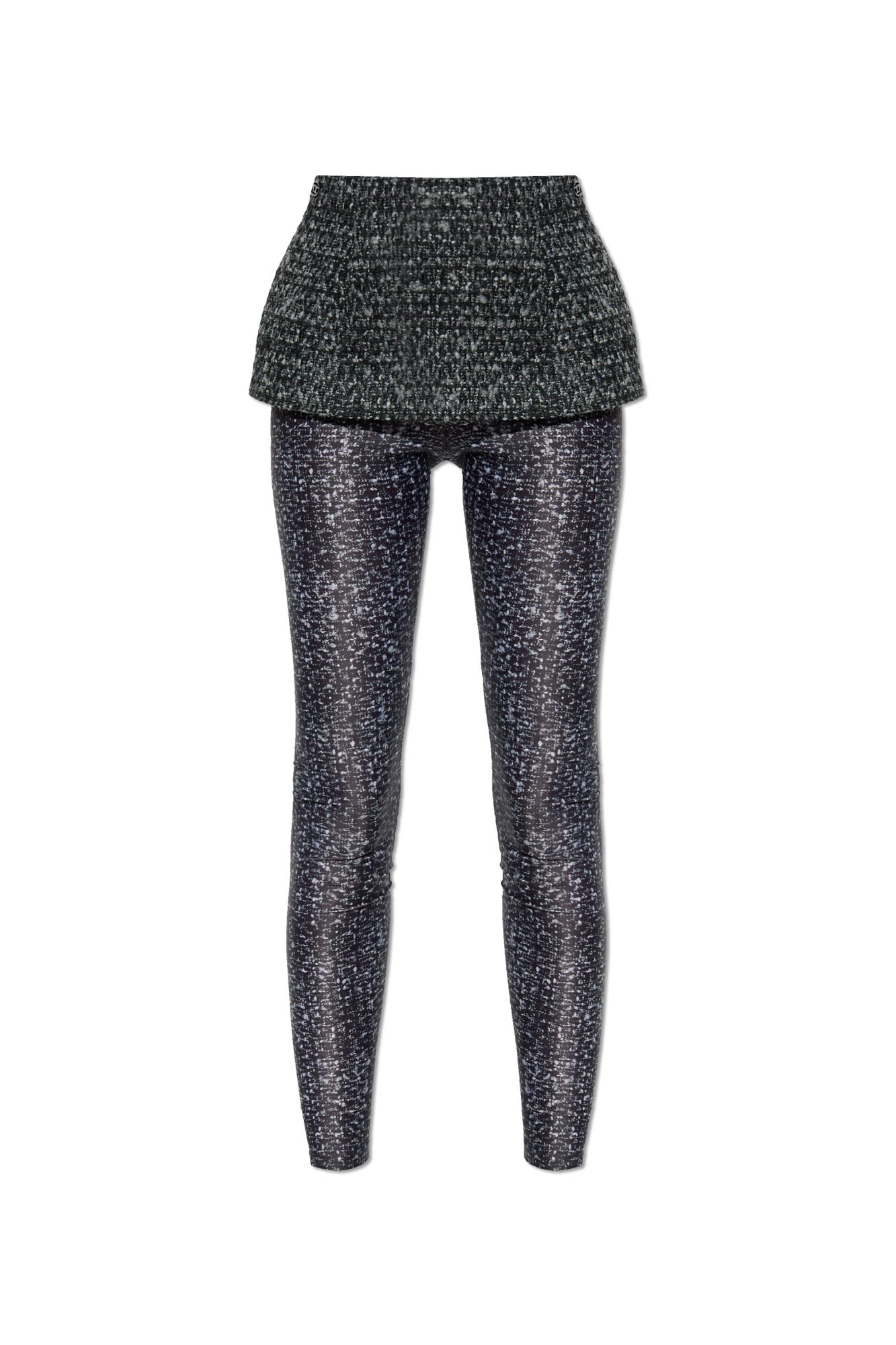 Diesel Leggings P-hour In Gray