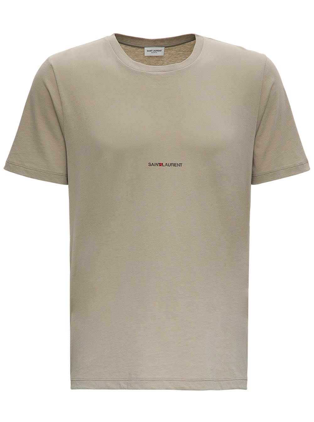 Saint Laurent Beige Jersey T-shirt With Logo Print