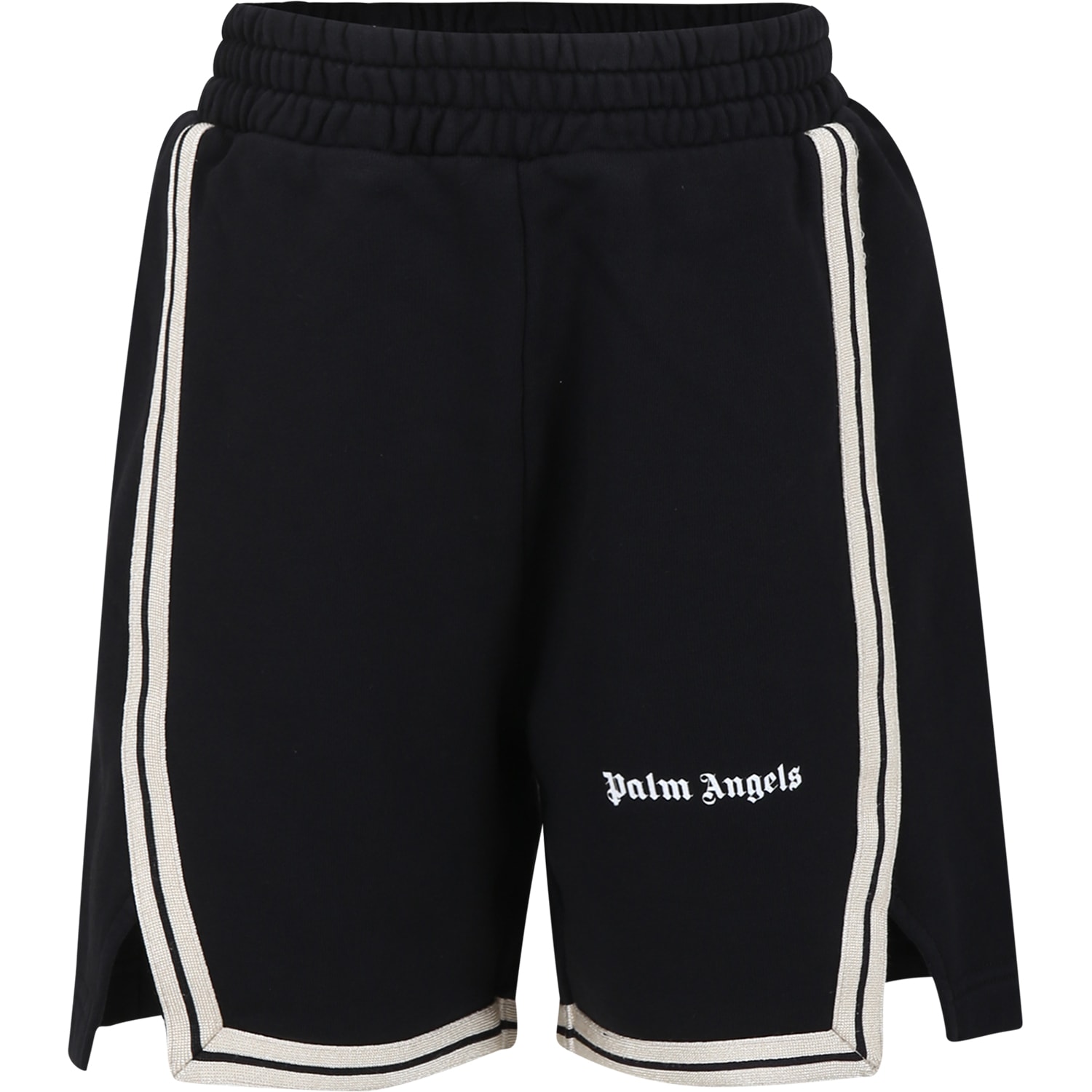 Palm Angels Kids' Black Trousers For Boy With Logo