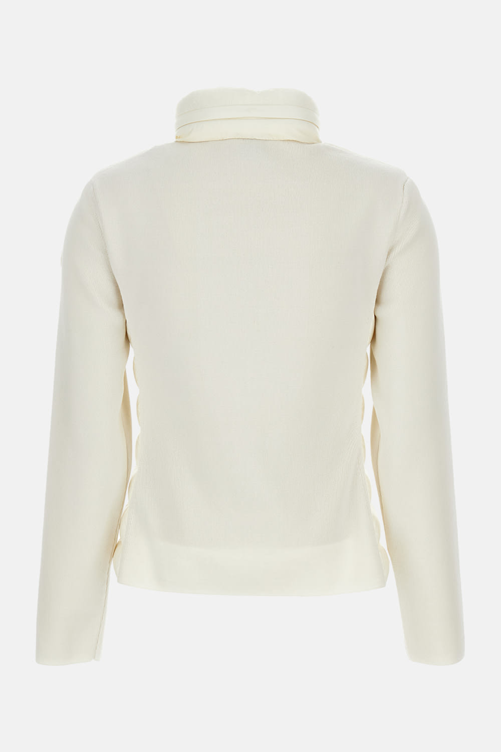Moncler Logo Patch Padded Knit Cardigan In White