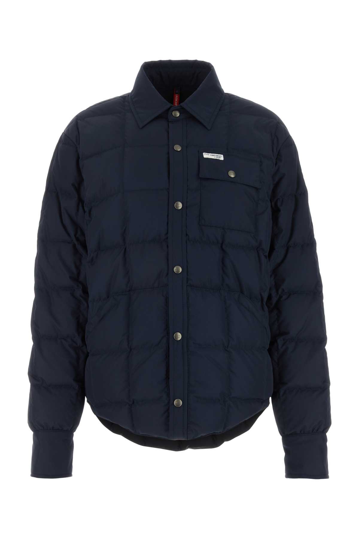 Navy Blue Polyester Down Jacket