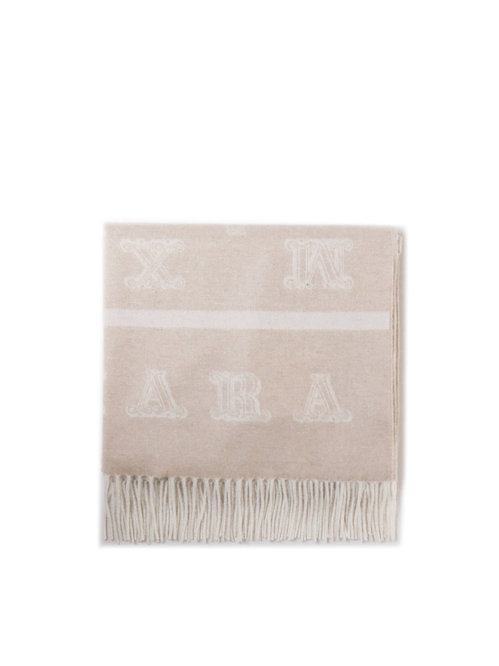 Logo Patch Fringed Edge Scarf