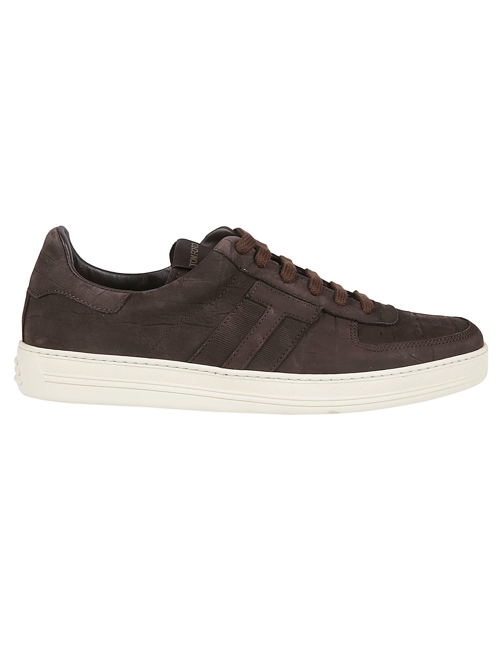 TOM FORD RADCLIFFE CROCODILE-EFFECT NUBUCK LOW TOP SNEAKERS