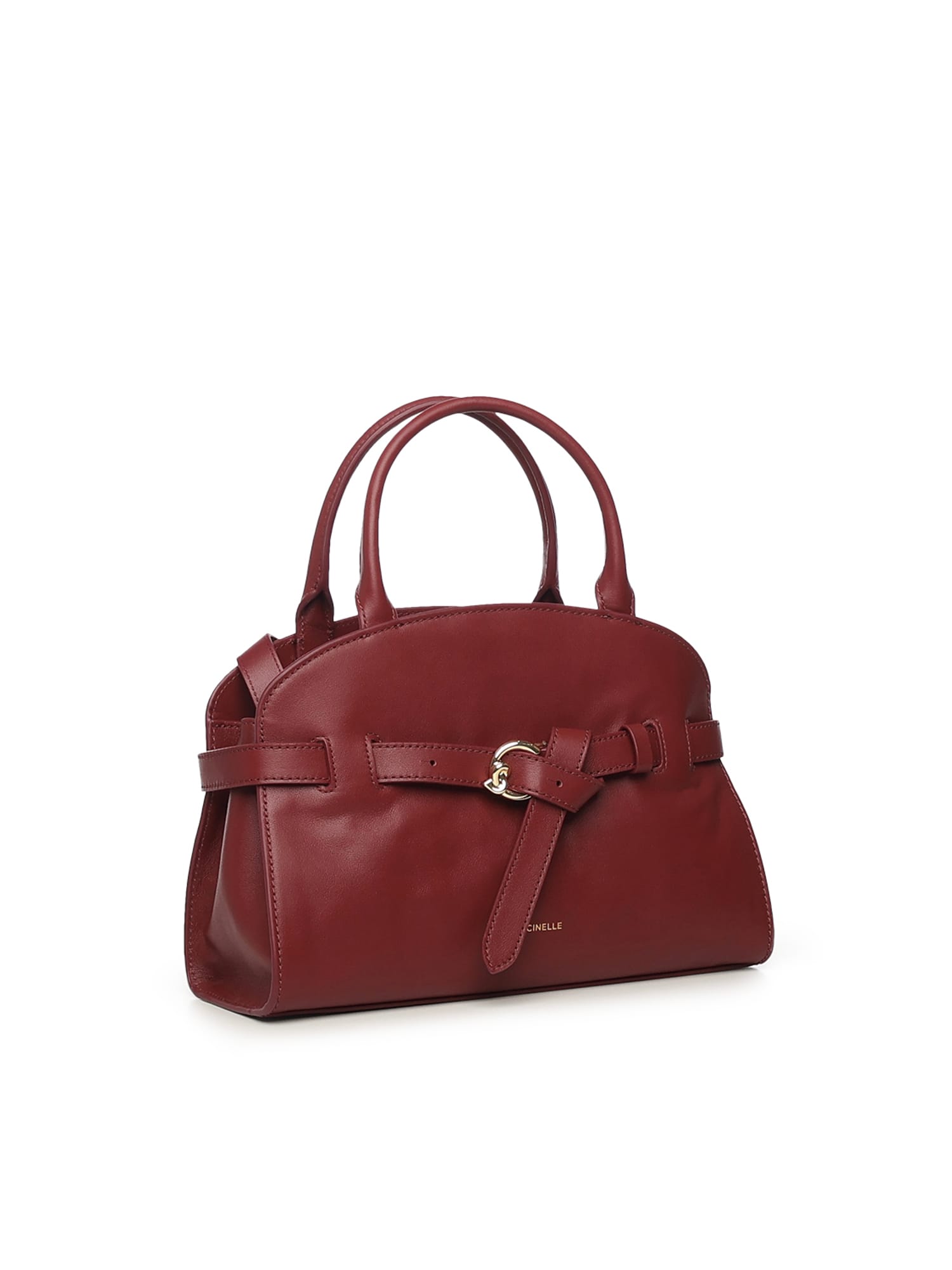 Coccinelle Buckle Strap Shoulder Bag In Red