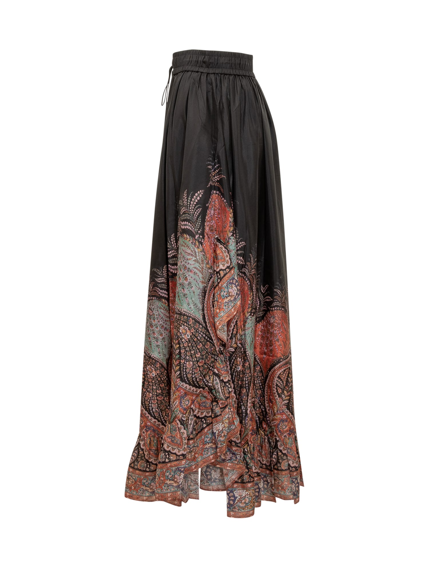 Zimmermann Rhiannon Ruffle Maxi Skirt In Black