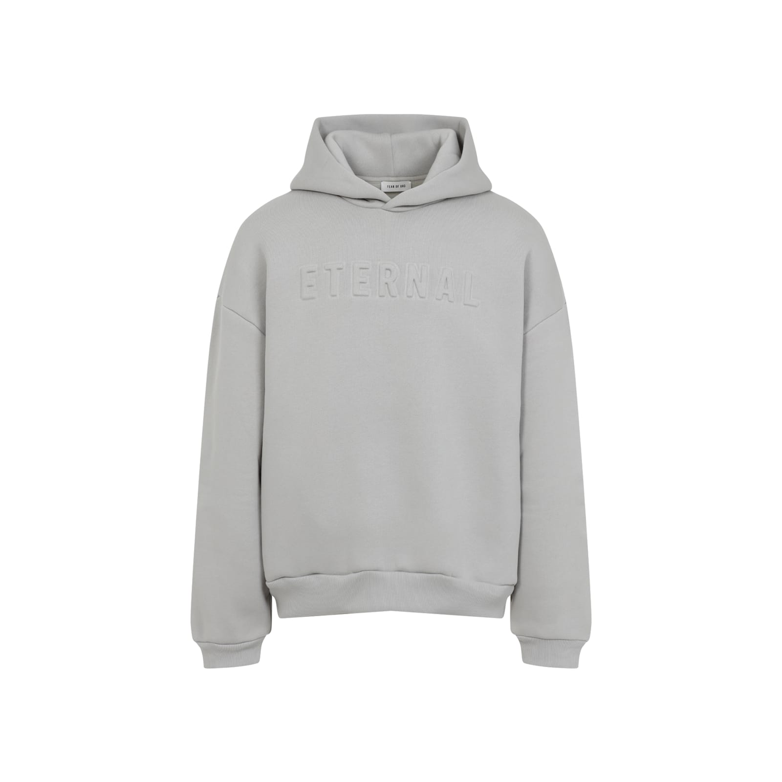 Fear Of God Oversized Hoodie With Ribbed Hem In Dove Grey