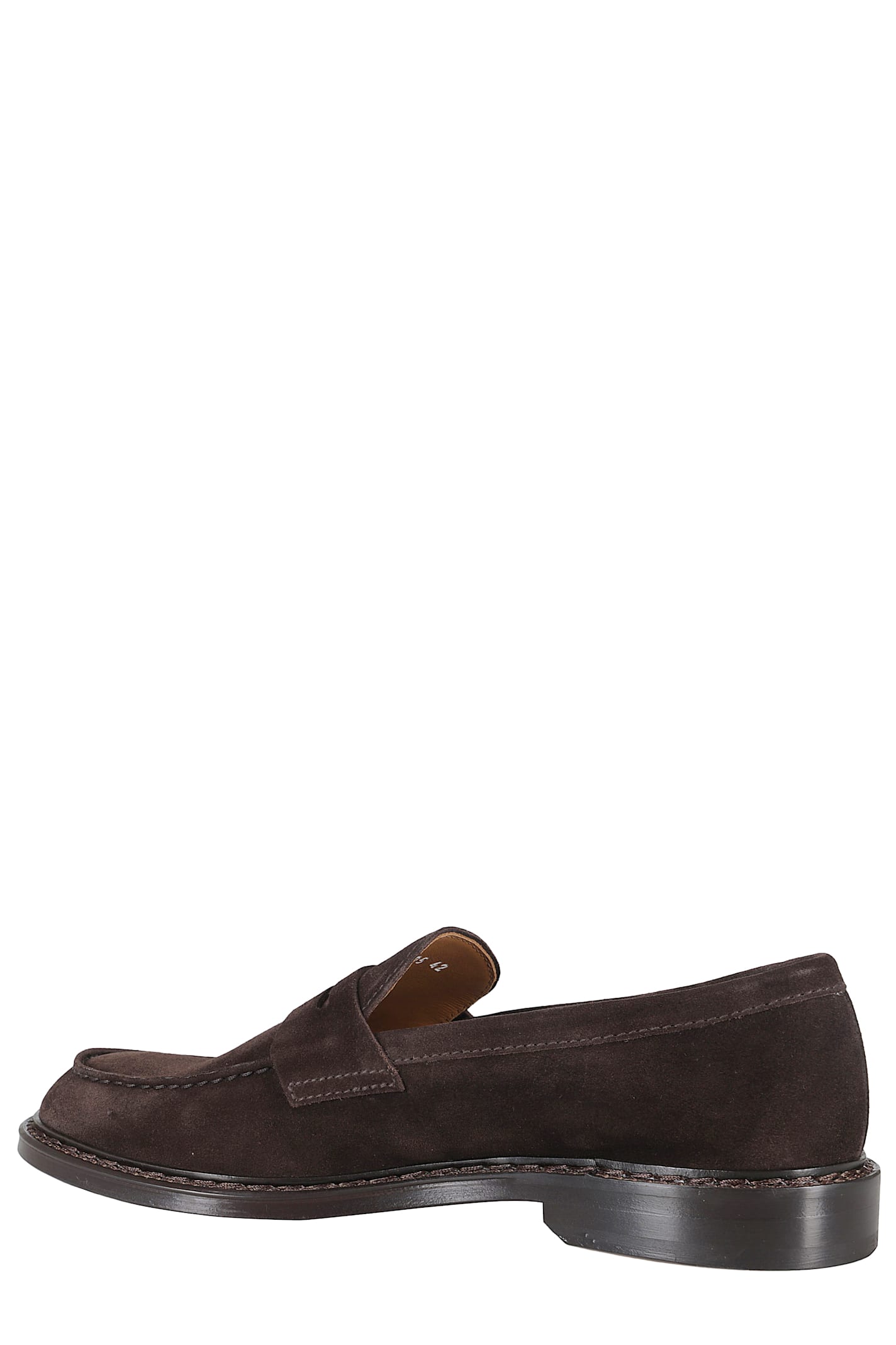 Doucal's Penny Strap Suede Loafers With Embossed Tub Stitching