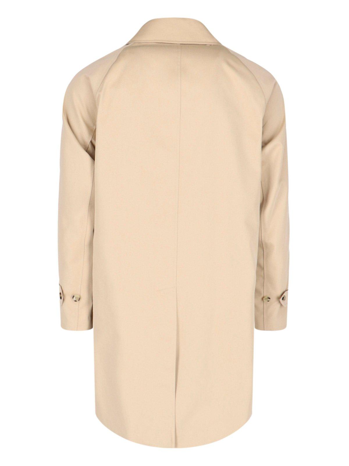 Shop Burberry Long Sleeved Trench Coat In Honey