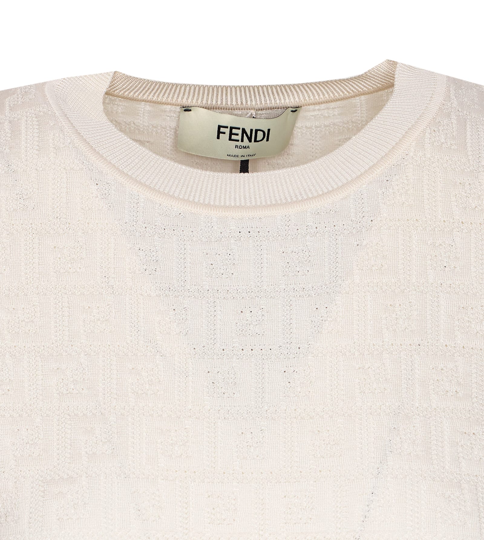 Shop Fendi Ff Logo Knitted T-shirt