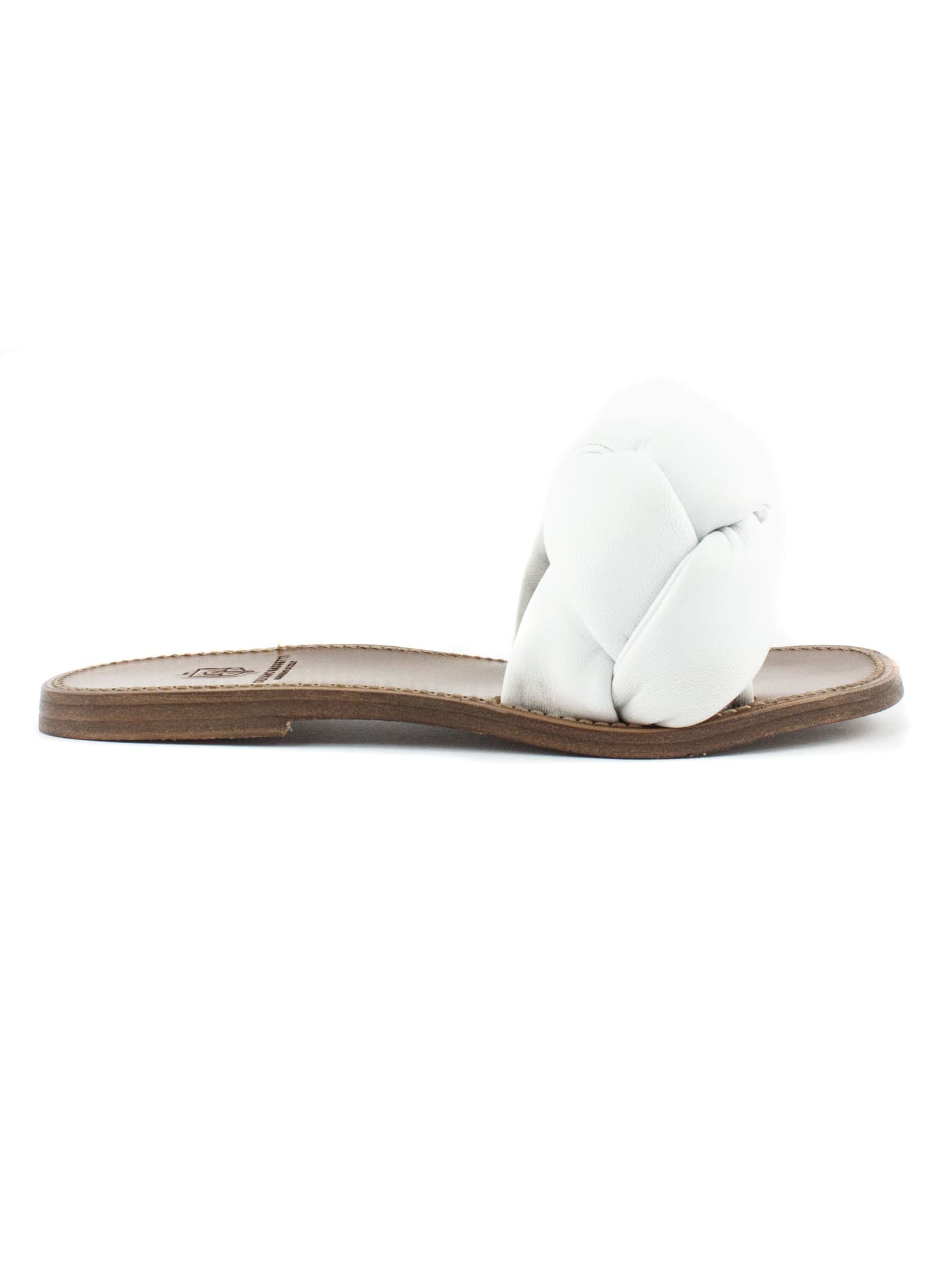Silvano Sassetti White Leather Low Sandals