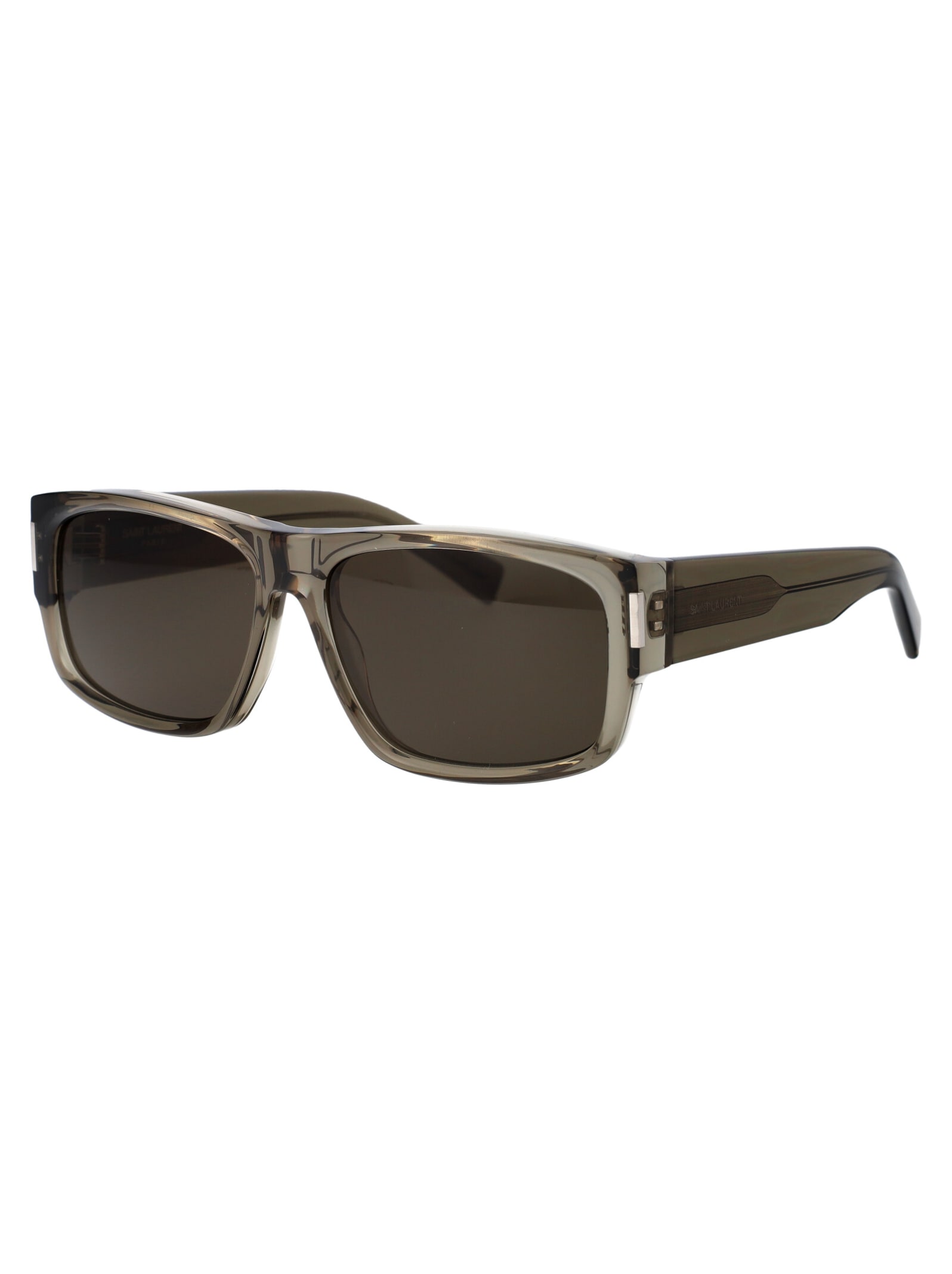 Shop Saint Laurent Sl 689 Sunglasses In 004 Brown Brown Grey