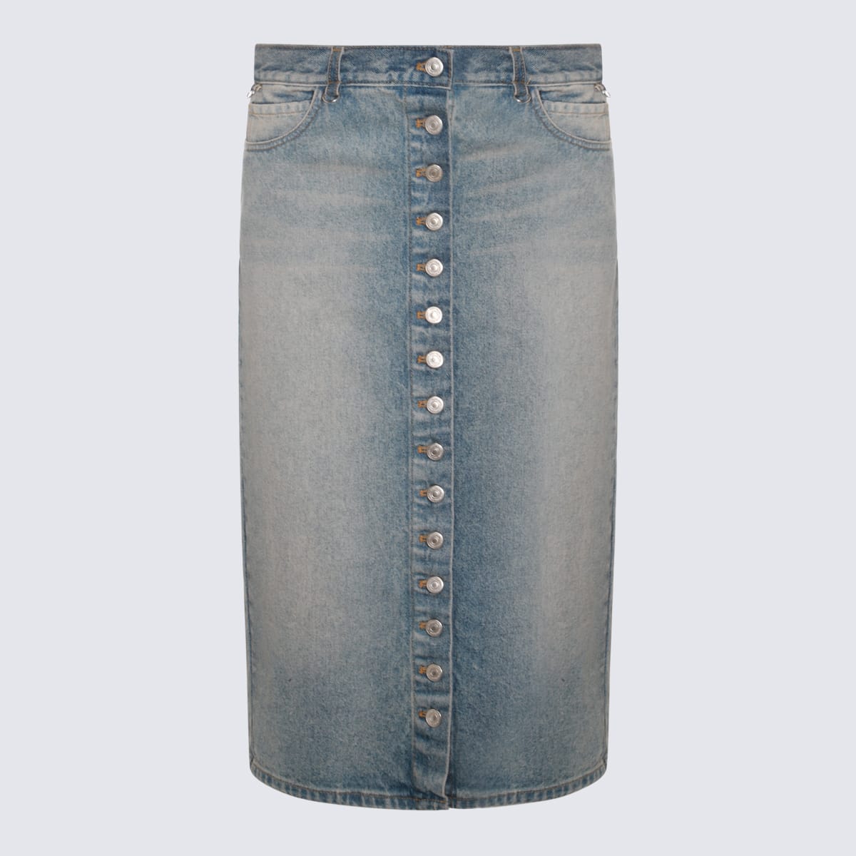 Shop Courrèges Blue Cotton Denim Skirt