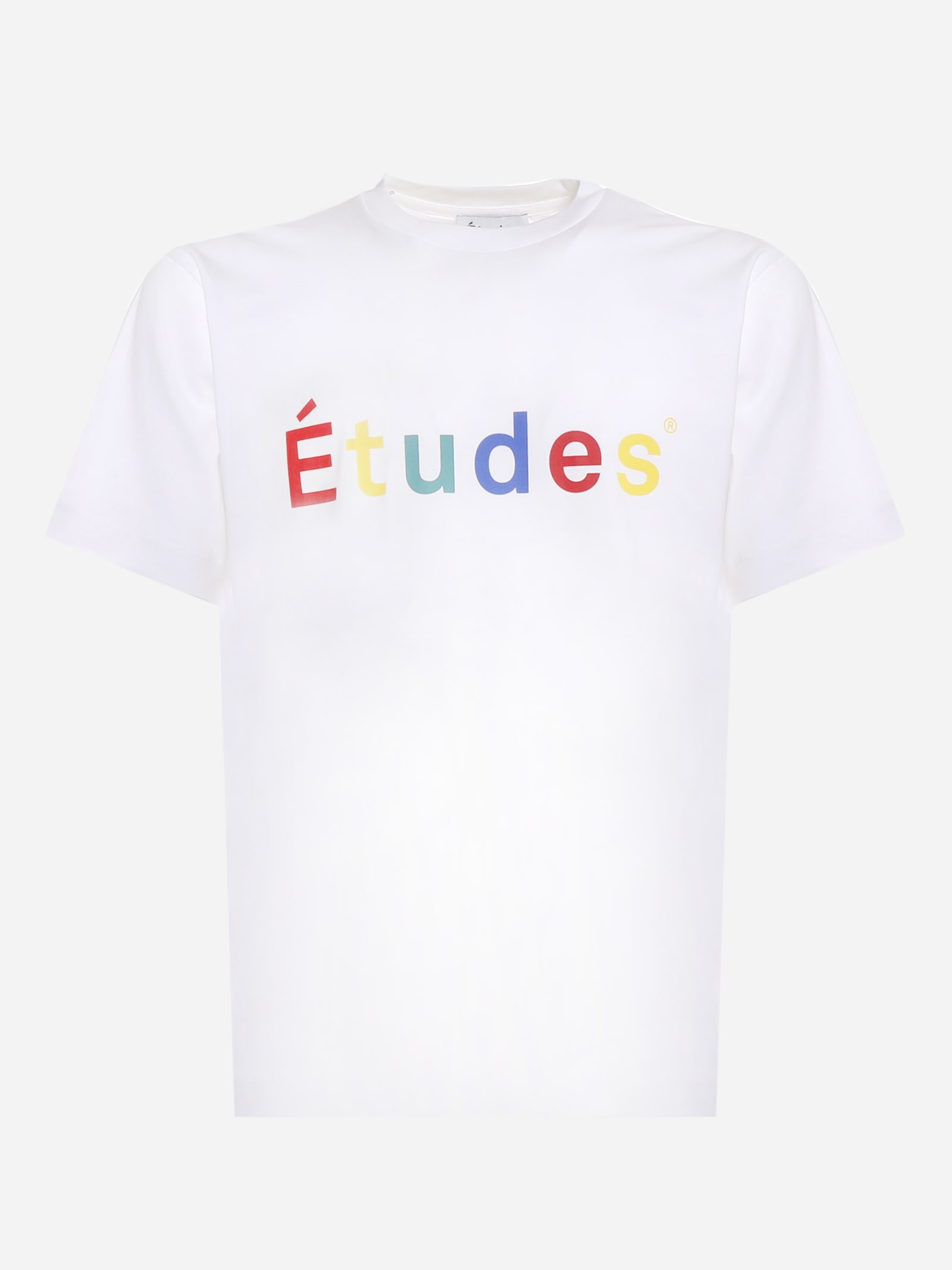 Études Cotton T-shirt With Multicolor Logo Print