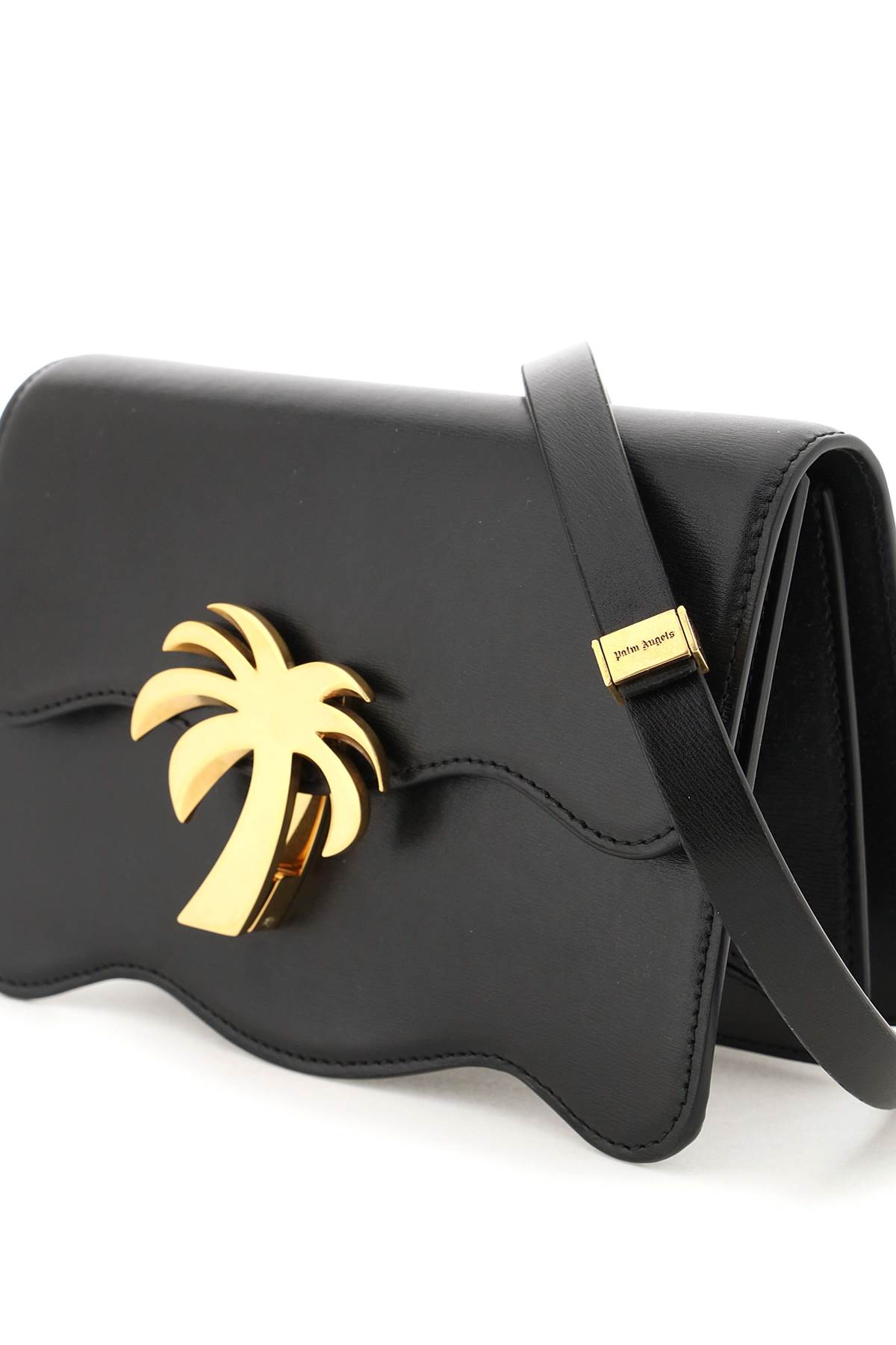 Palm Angels Medium Palm Beach Bag In Black Gold (black)