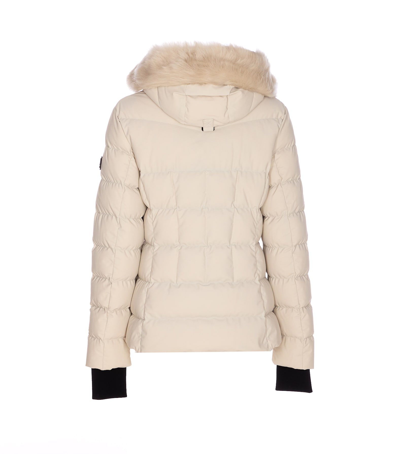 Moose Knuckles Hooded Padded Quilted Jacket With Removable Fur In Neutral