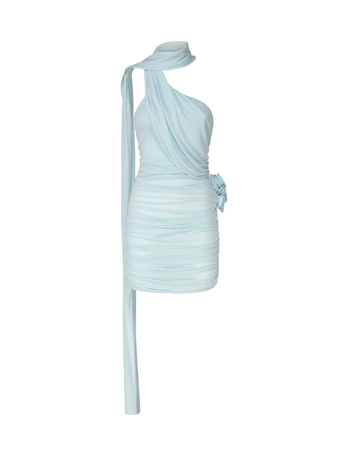 Mini Dress With Wrap Neckline In Blue