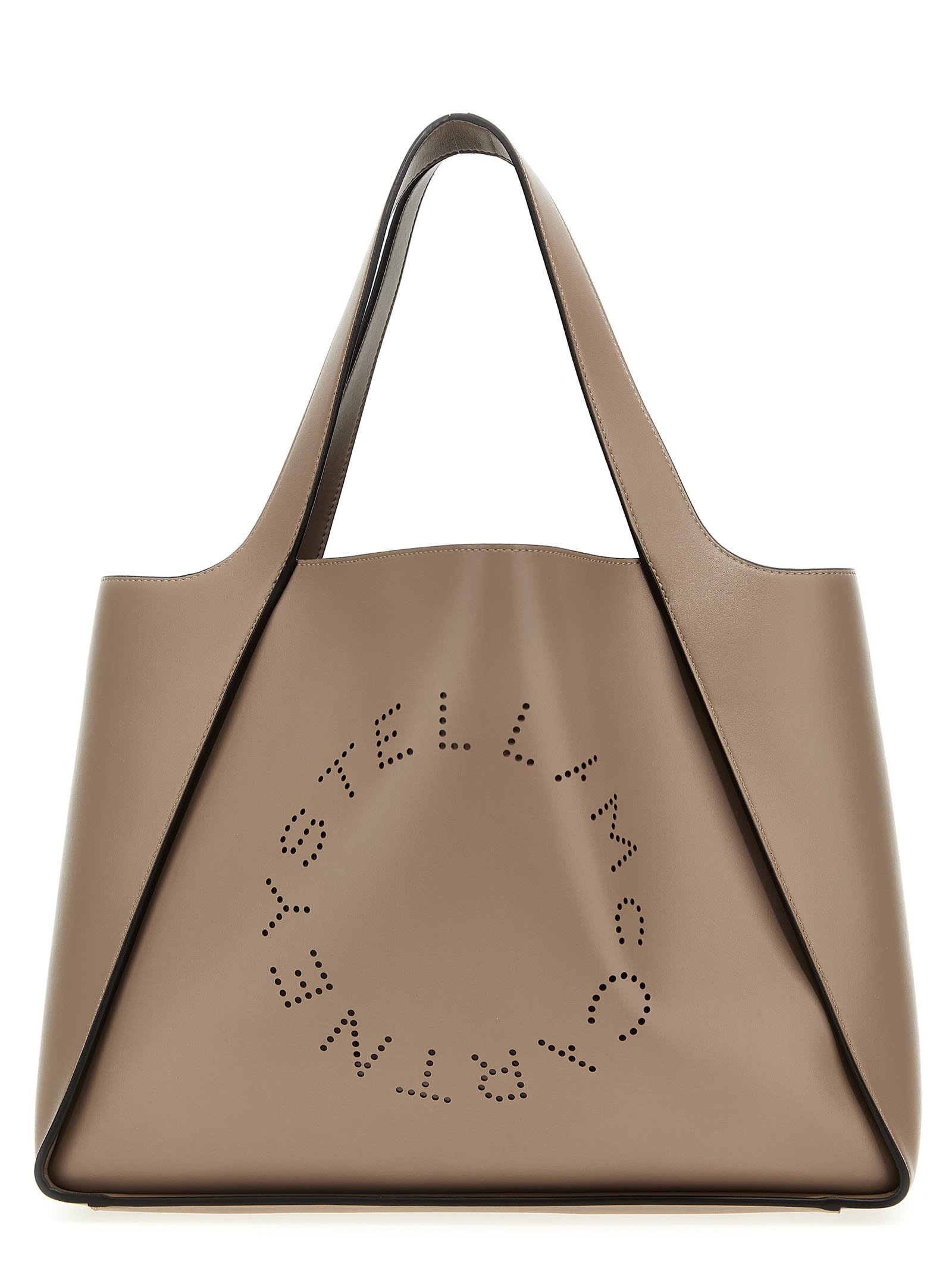 Stella Mccartney Dove Grey Alter Mat Stella Logo Handbag In Brown