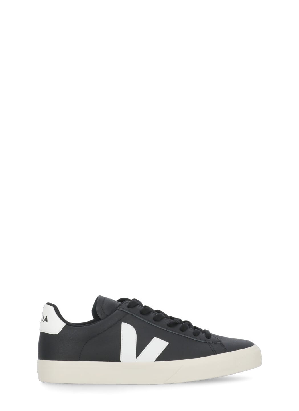 Veja Campo Black And White Low Top Sneakers In Vegan Leather Man In Black
