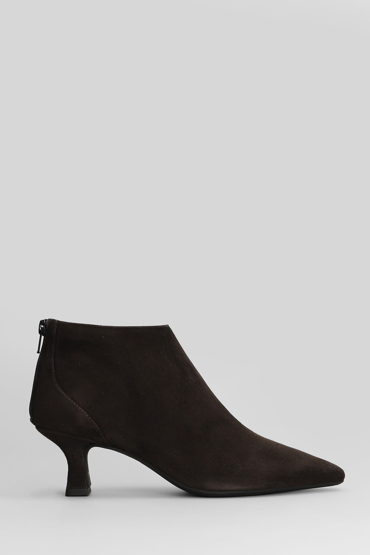 Roberto Festa Esta High Heels Ankle Boots In Dark Brown Suede In Brown