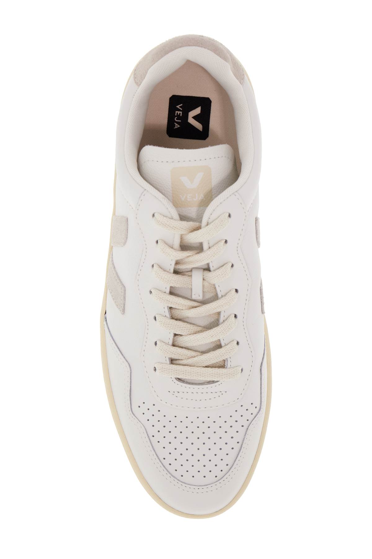 Shop Veja V-90 Sneakers In Extra White Natural (white)