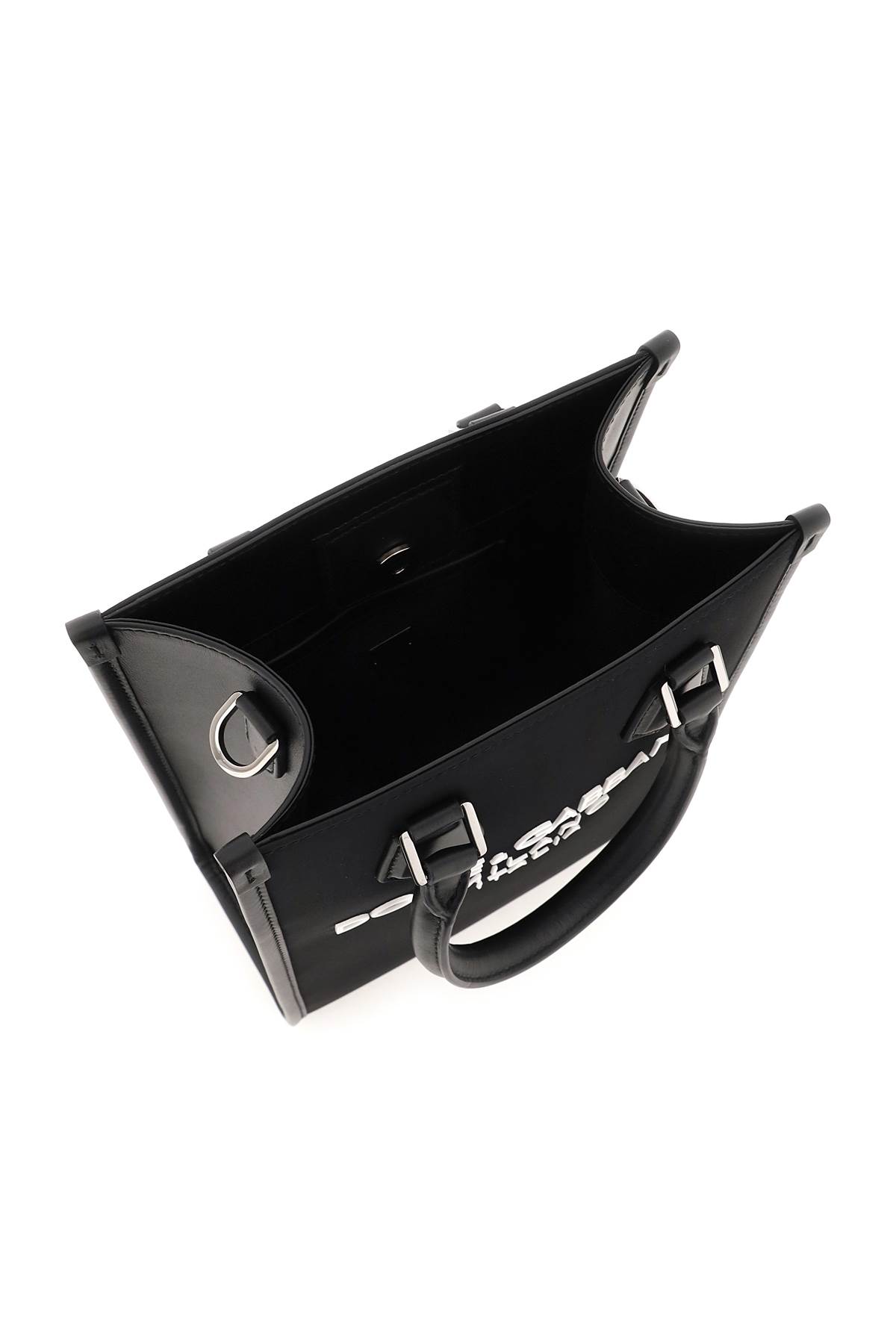 Dolce & Gabbana Mini Messenger Bag With Rubberized Logo In Nero/nero