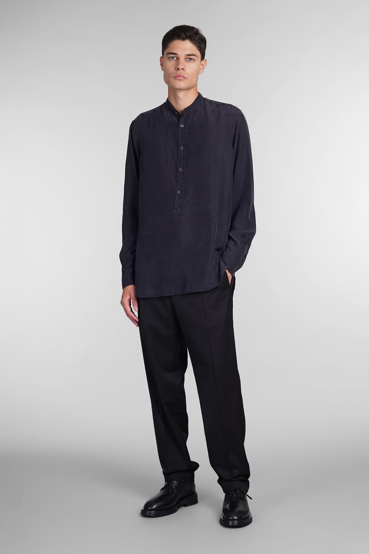 Shop Barena Venezia Ciospa Shirt In Blue Silk