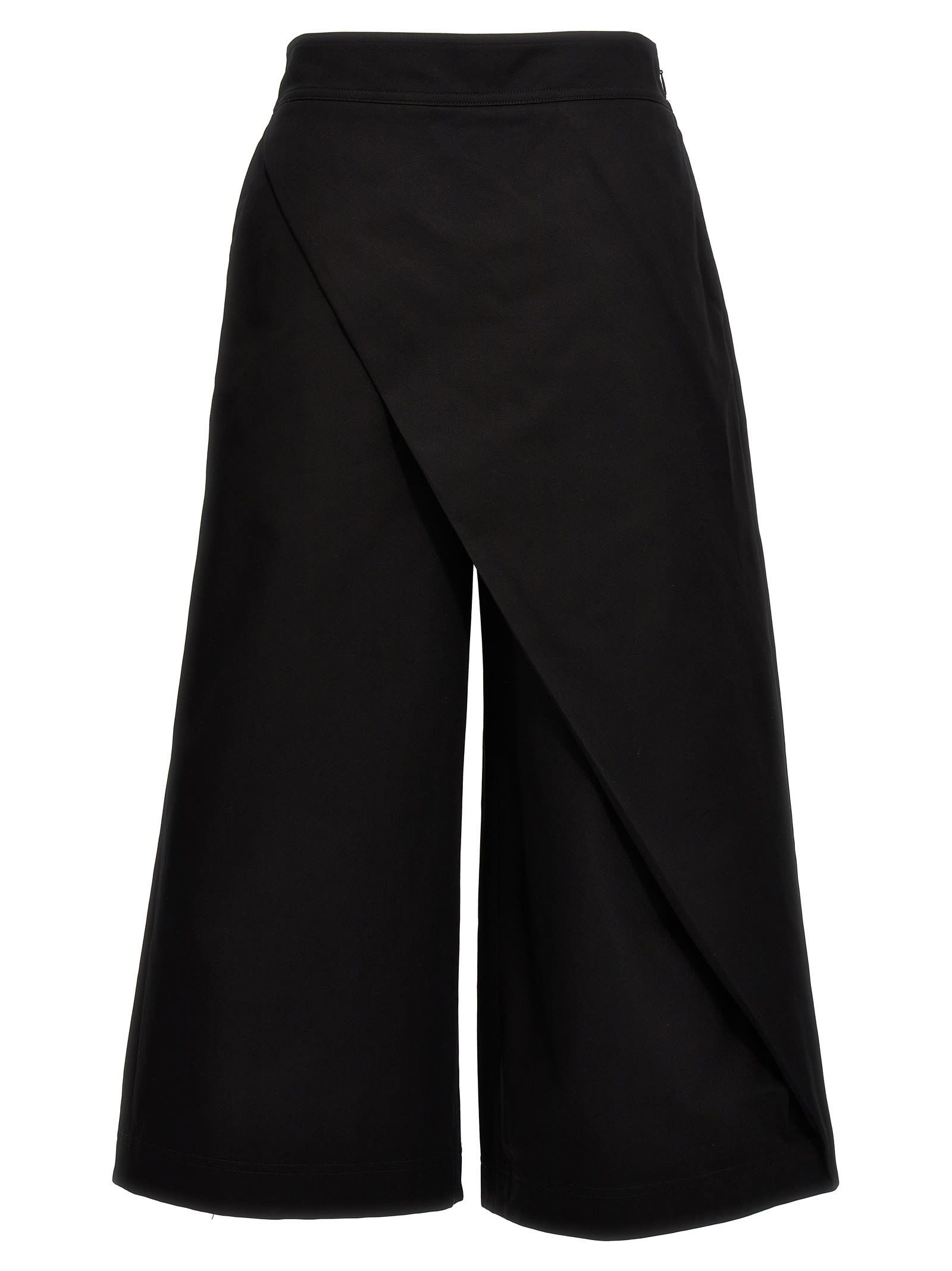Shop Loewe Turn-up Crop Trousers In Black