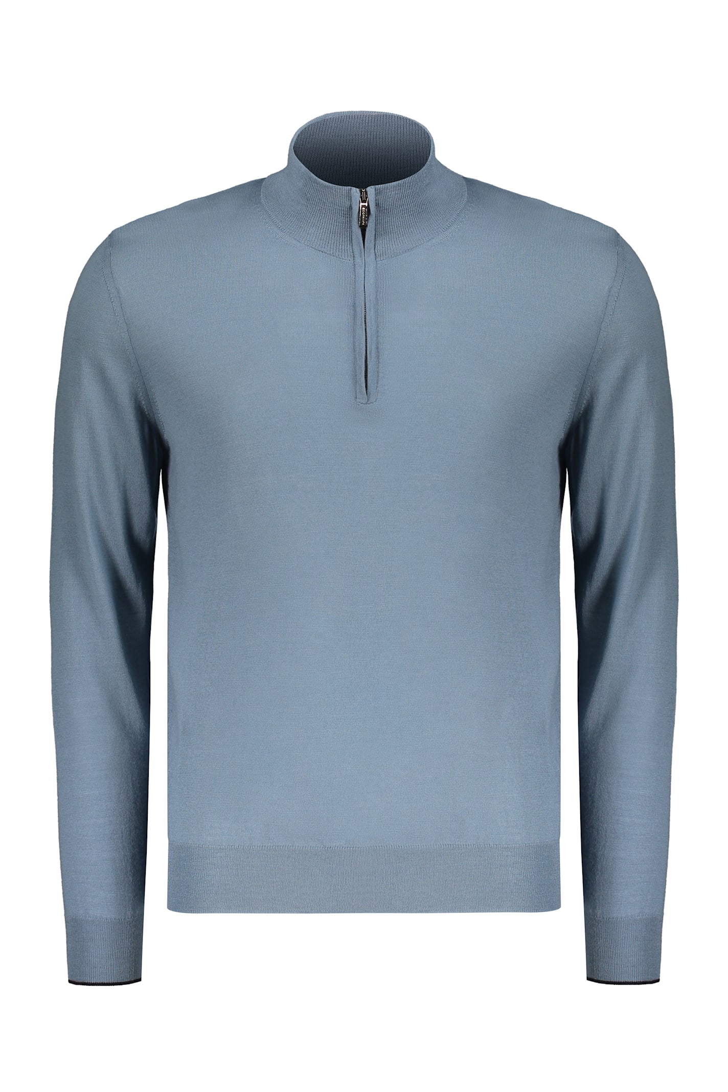 Moorer Sweater With Zip In Blue