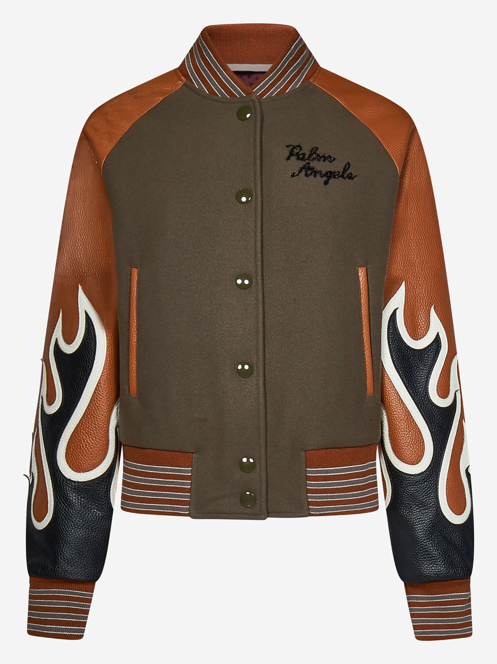 PALM ANGELS BURNING VARSITY JACKET