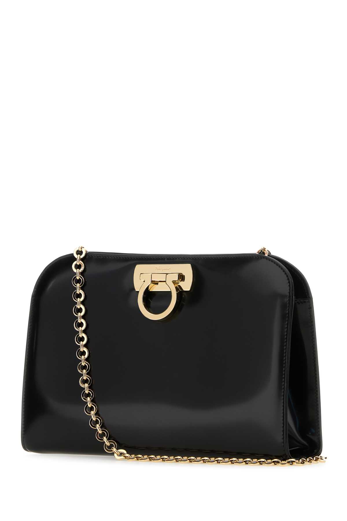 Shop Ferragamo Black Leather Clutch In Neroneronero