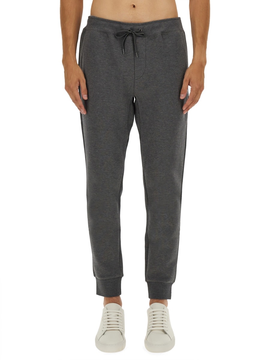 Polo Ralph Lauren Trousers Featuring Elastic Waistband And Ribbed Cuffs In Gray