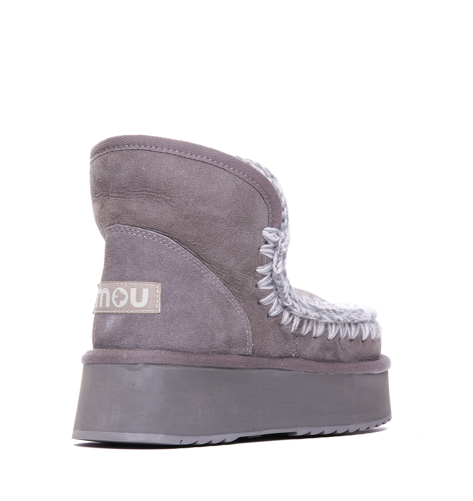 Shop Mou Mini Eskimo Platform Booties In New Grey