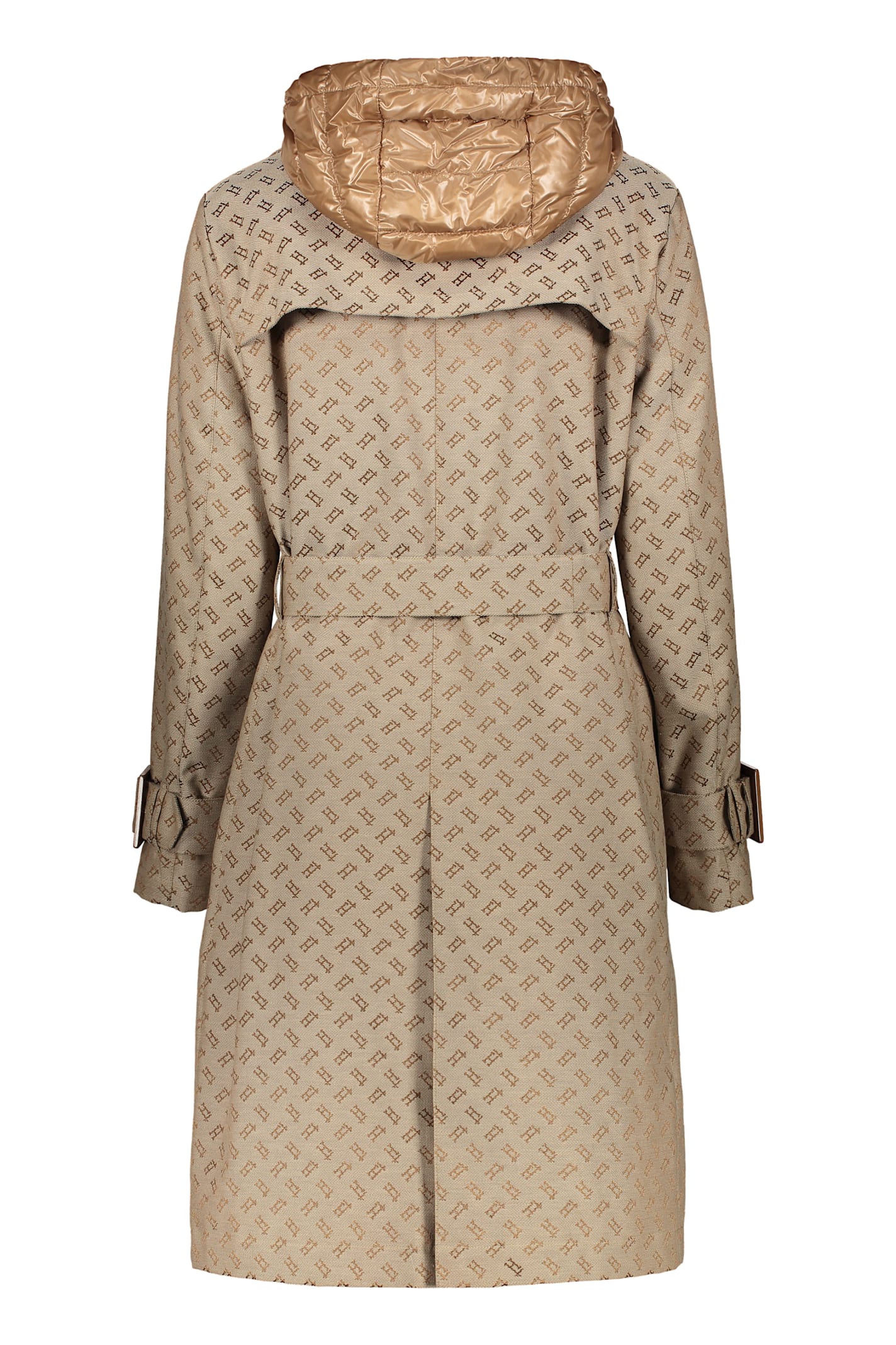 Shop Herno Padded Trench Coat In Beige