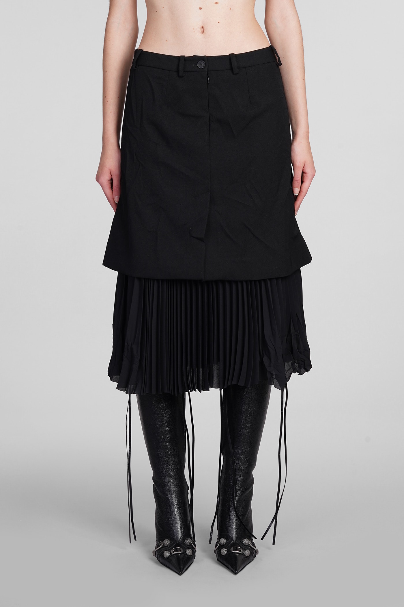 Shop Balenciaga Skirt In Black Wool