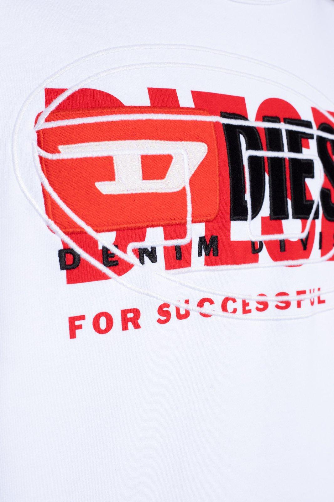Shop Diesel Logo Printed Crewneck Sweatshirt