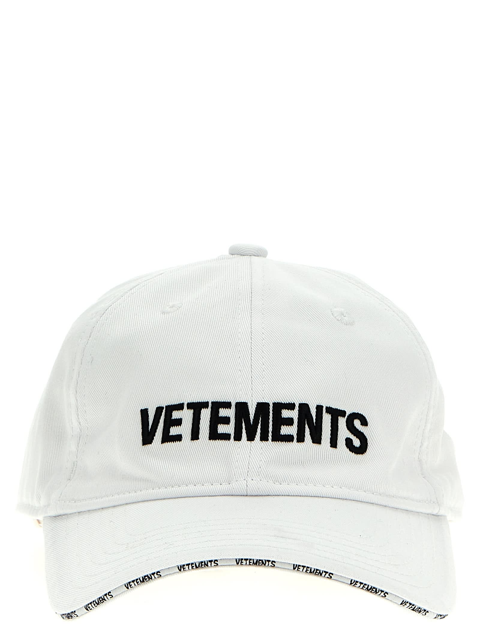 Shop Vetements Logo Cap In White