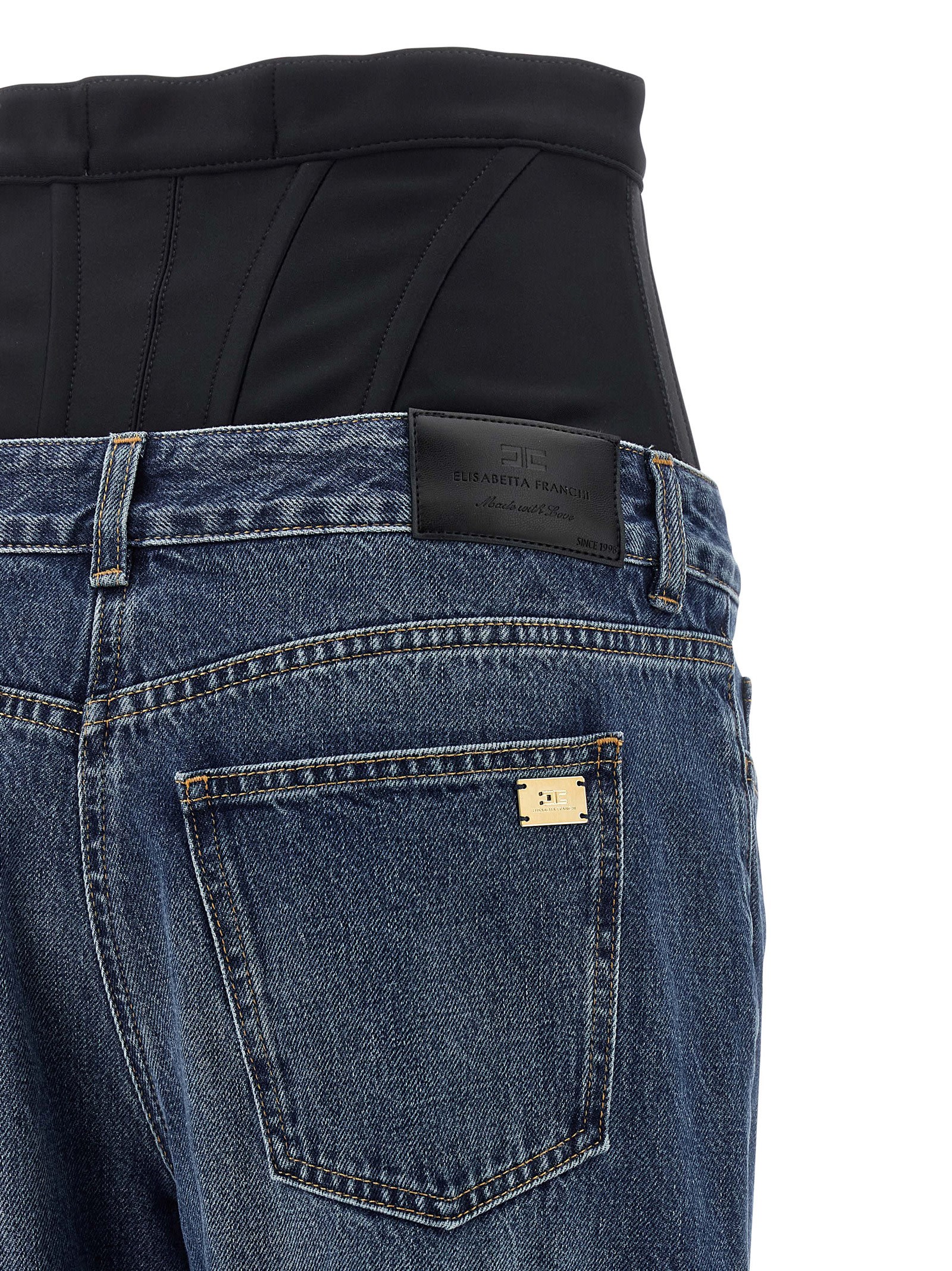 Elisabetta Franchi Corset-waistband Jeans In Blue