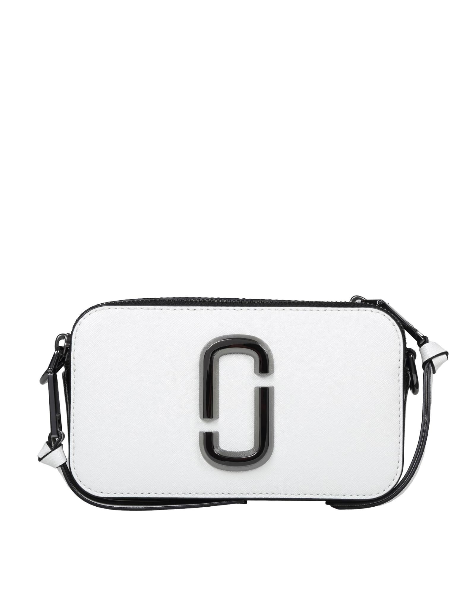 Marc Jacobs Snapshot Bag In Black Leather In Black/white