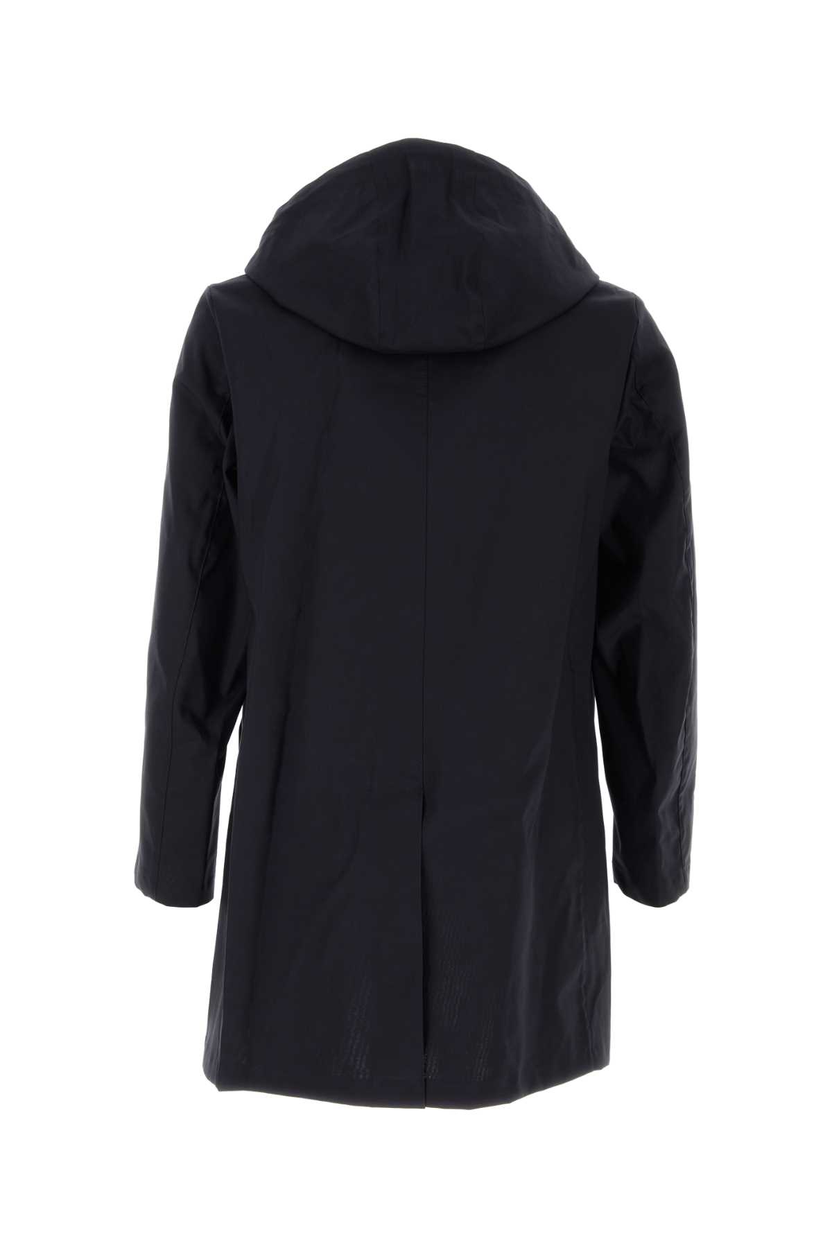 Shop Mackintosh Navy Blue Cotton Cambridge Raincoat