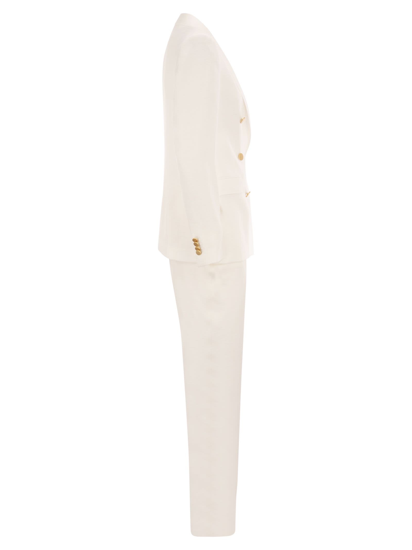 Shop Tagliatore Linen Suit In White