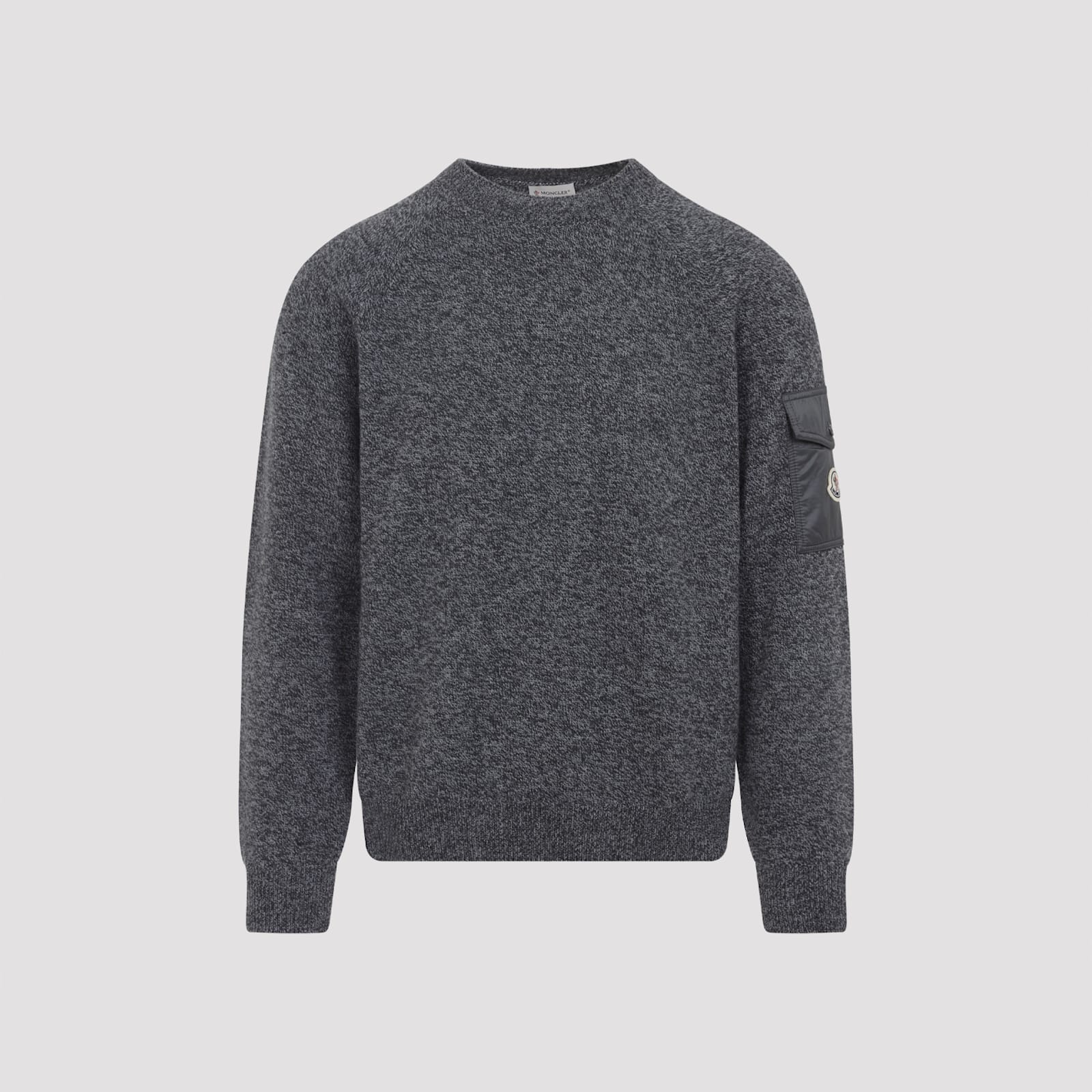 Moncler Wool Cashmere Pocket Sweater In Gray