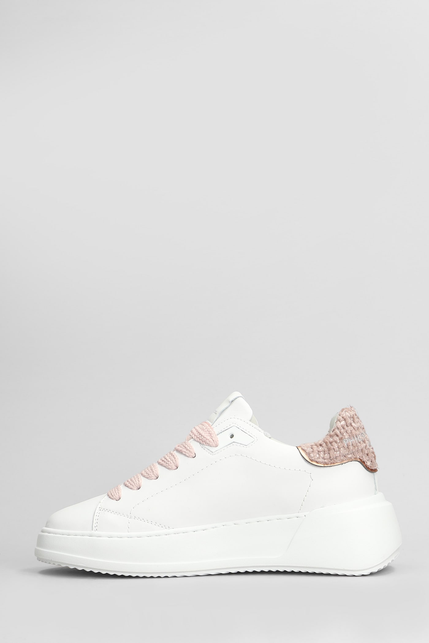 Shop Philippe Model Tres Temple Low Sneakers In White Leather