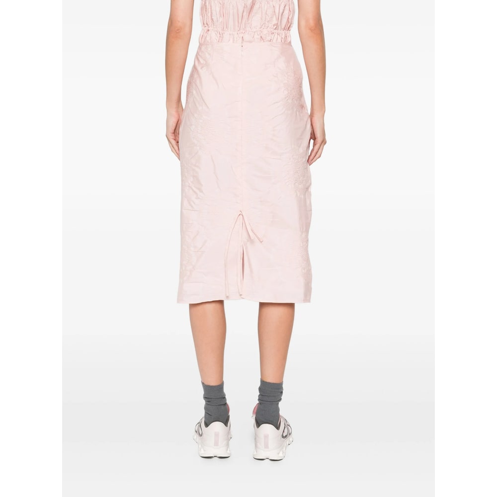 Cecilie Bahnsen Pleated Midi Skirt In Pink