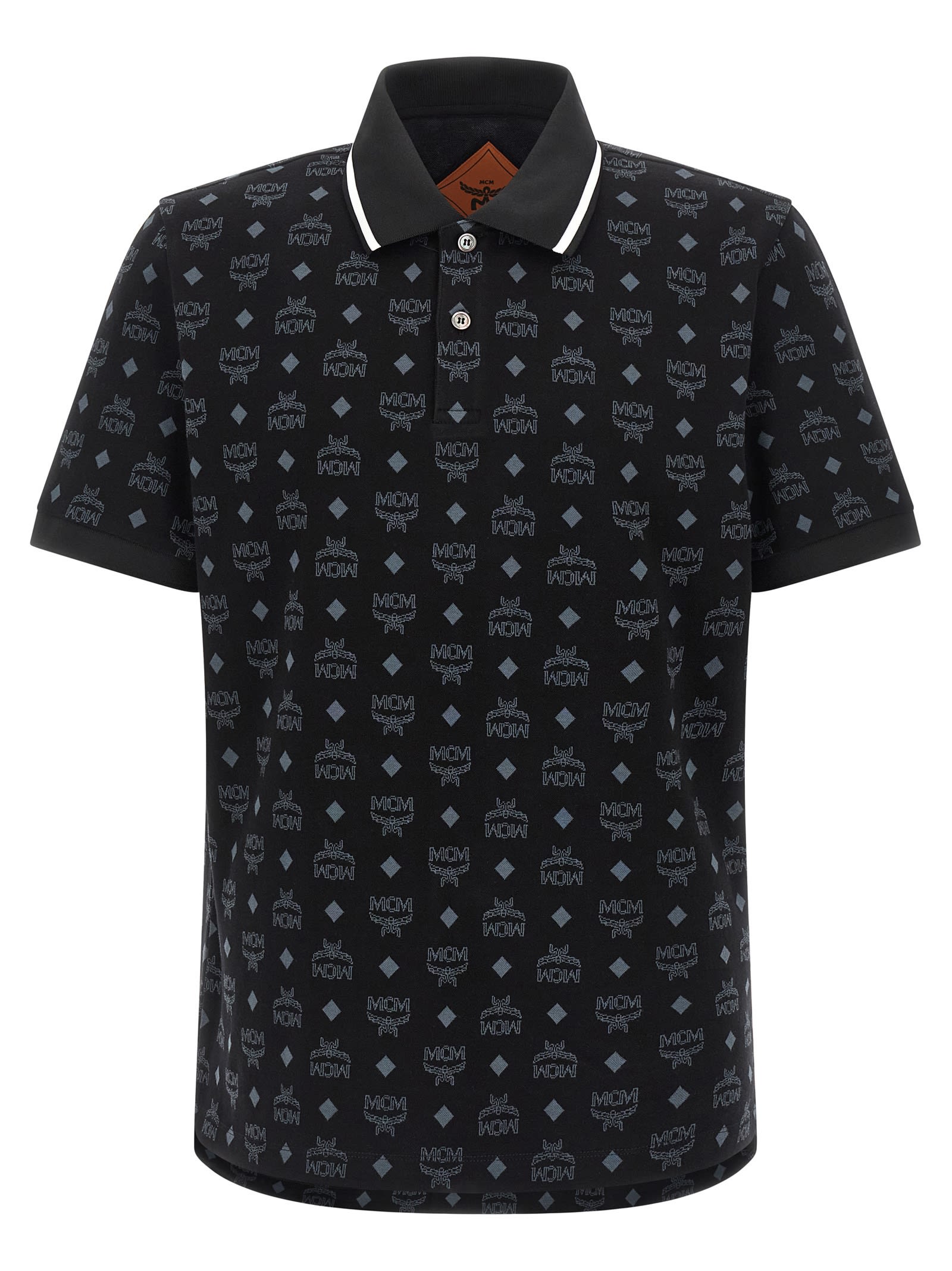 Mcm Press Polo Shirt In Black