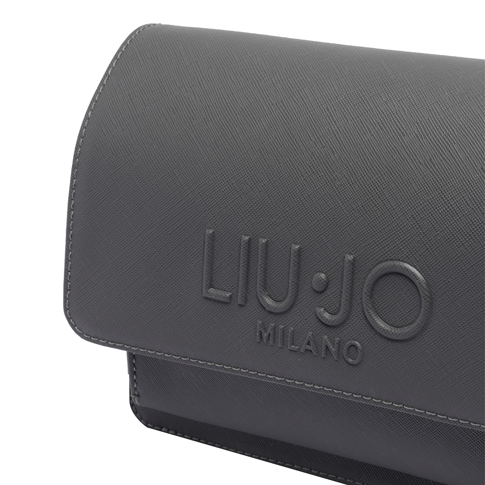 Liu •jo Logo Chain Shoulder Bag In Black