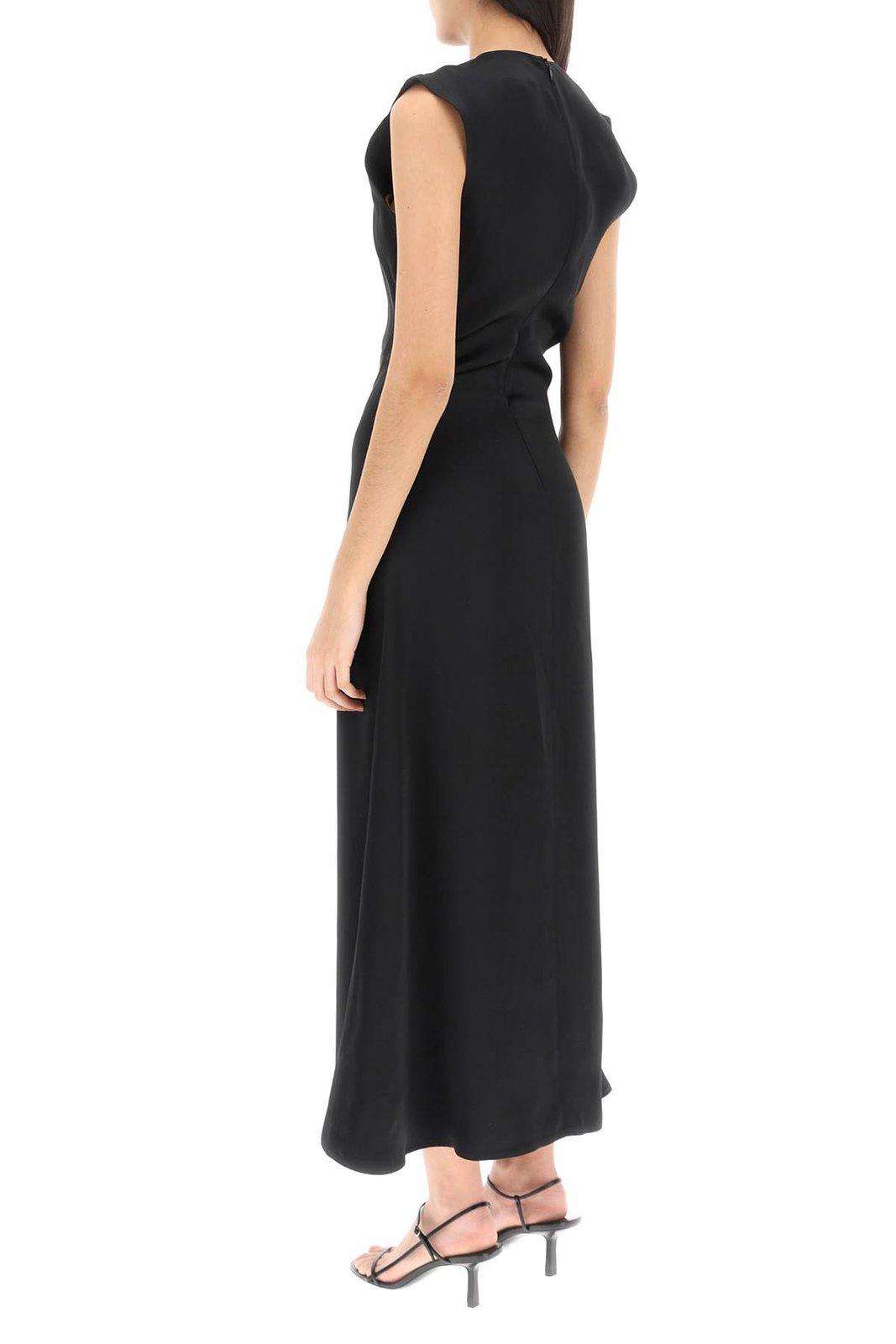 Shop Loulou Studio Copan Cut-out Midi Dress In Black