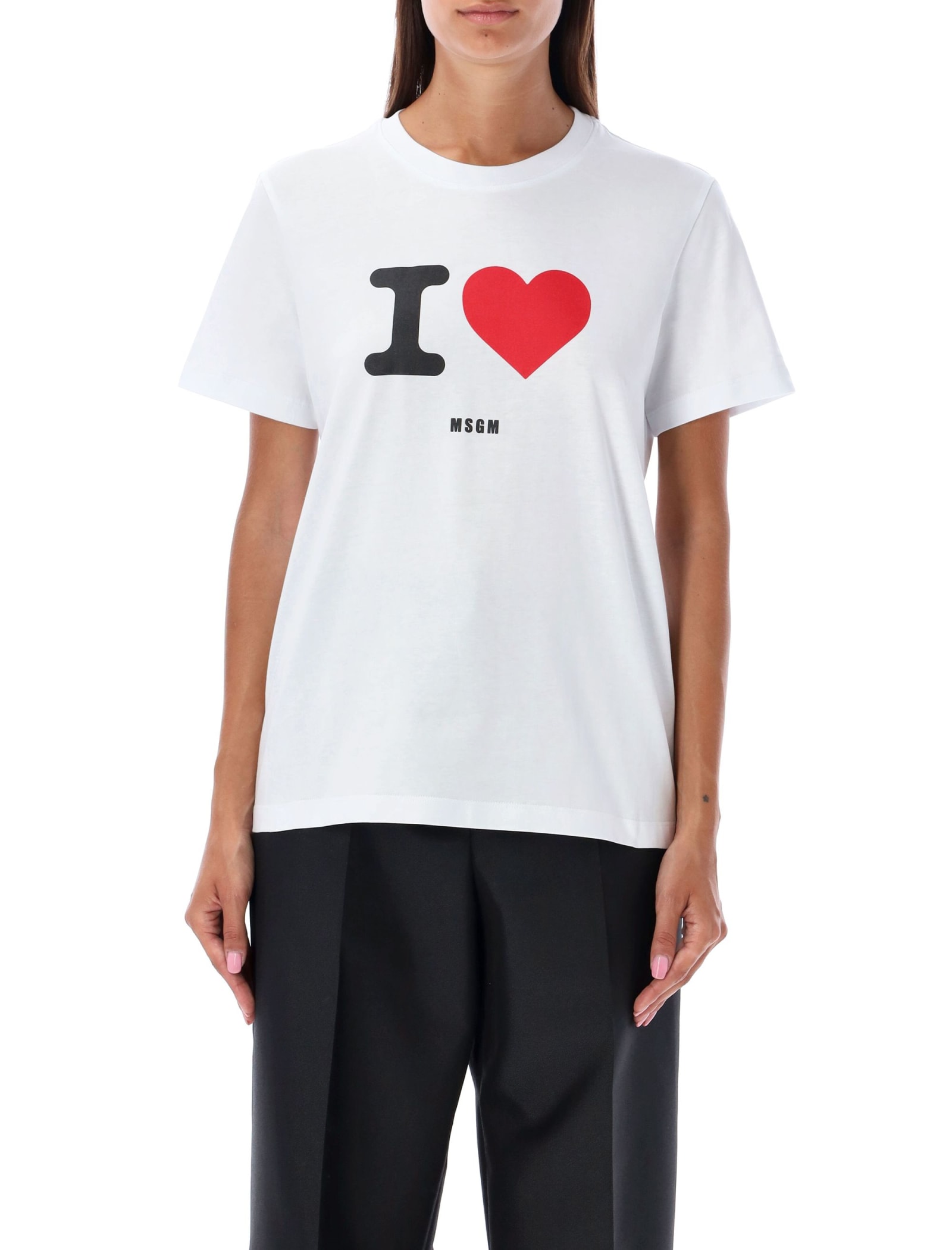 Msgm T-shirt With Logo In White