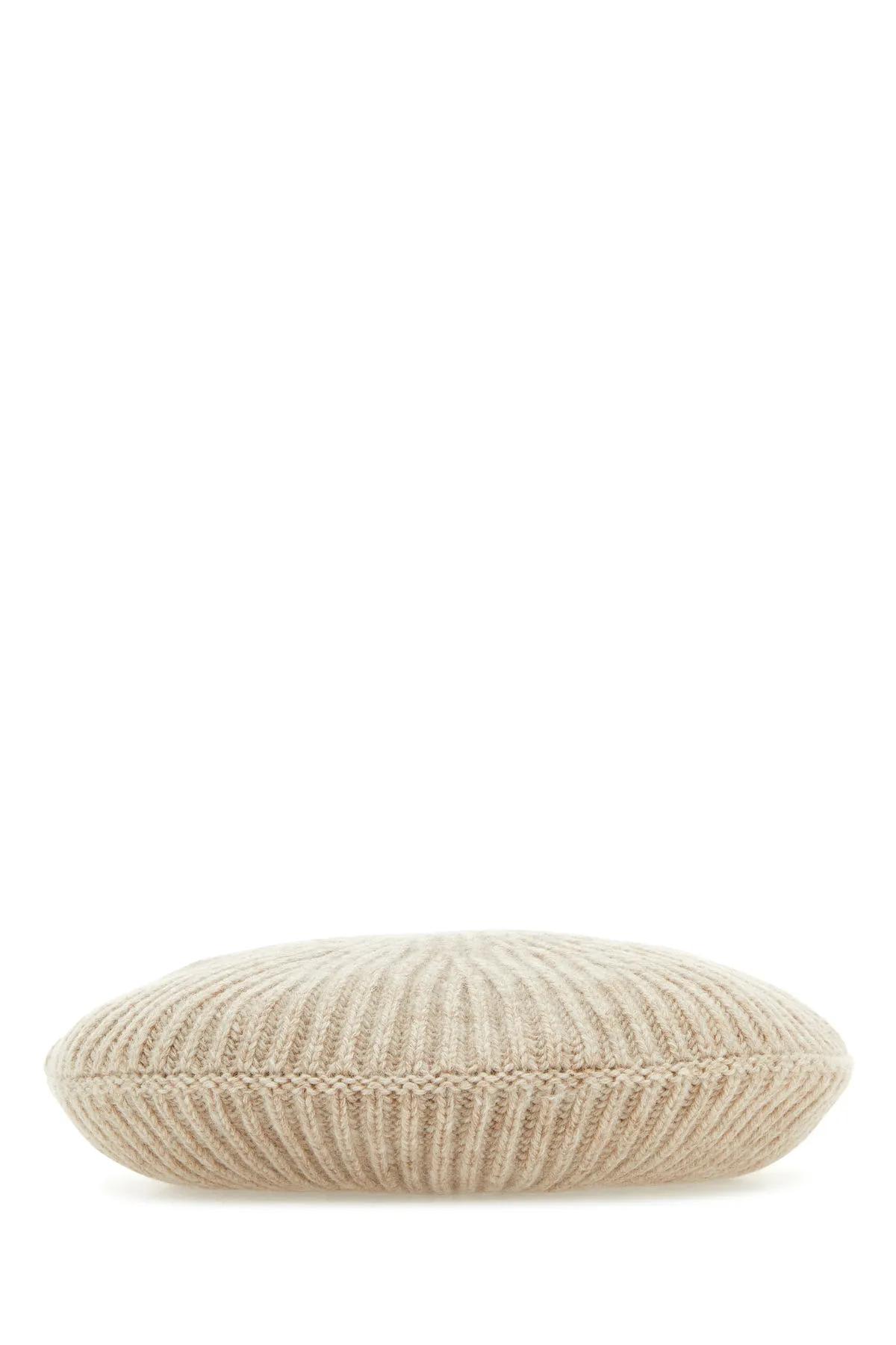 Ganni Rib Beret Hut - - Wolle - Beige