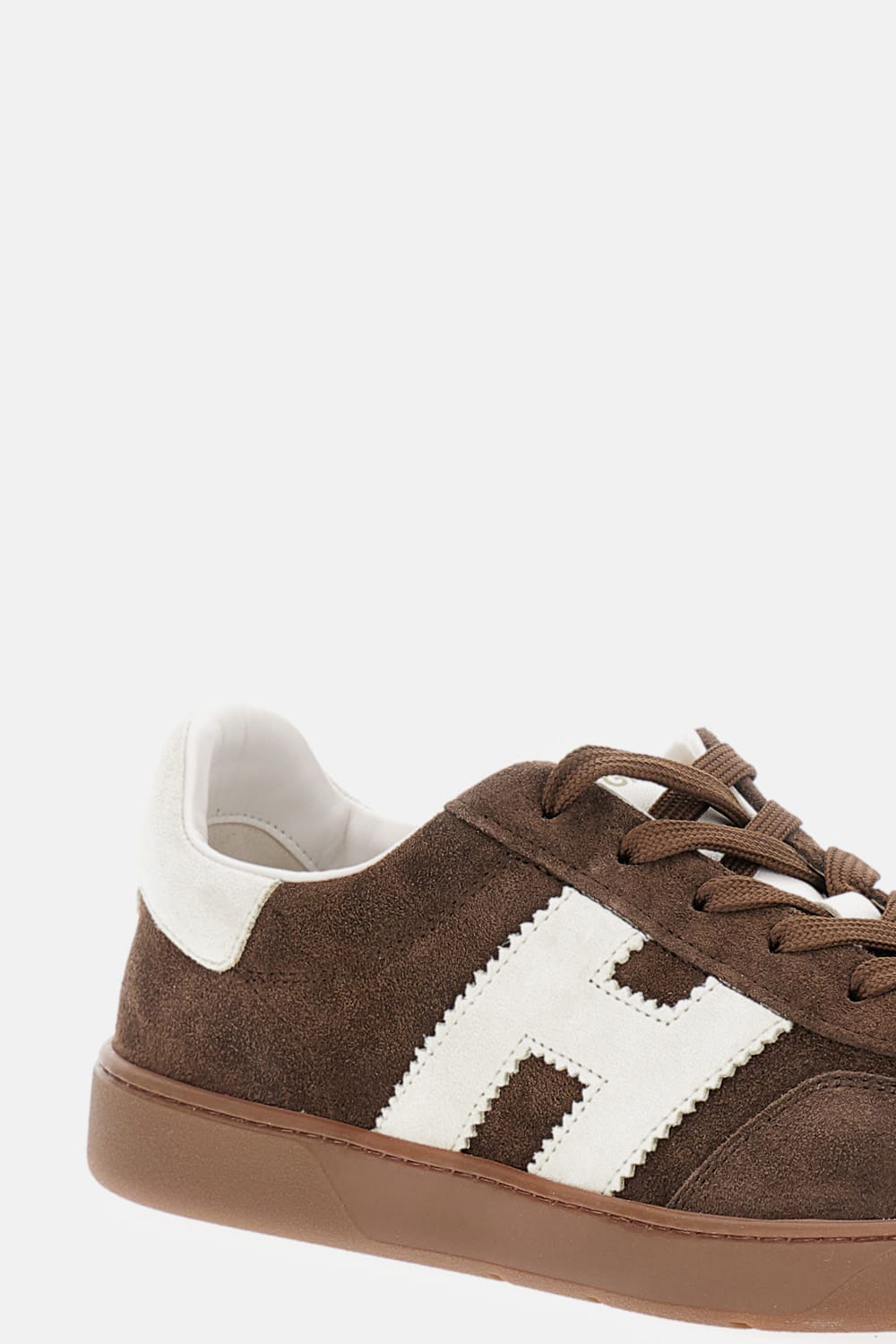 Hogan Rubber Sole Suede Finish Sneakers In Brown